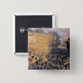 Claude Monet - Boulevard des Capucines in Parijs Vierkante Button 5,1 Cm (Voorkant /achterkant)