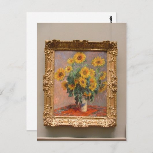 Claude Monet Bouquet of Sunflower 1908 Technique  Briefkaart (Voorkant / Achterkant)