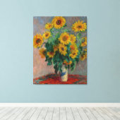 Claude Monet Bouquet over zonnebloemen Canvas Afdruk (Insitu (Houten vloer))