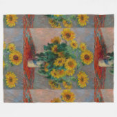 Claude Monet Bouquet over zonnebloemen Fleece Deken (Voorkant (Horizontaal))