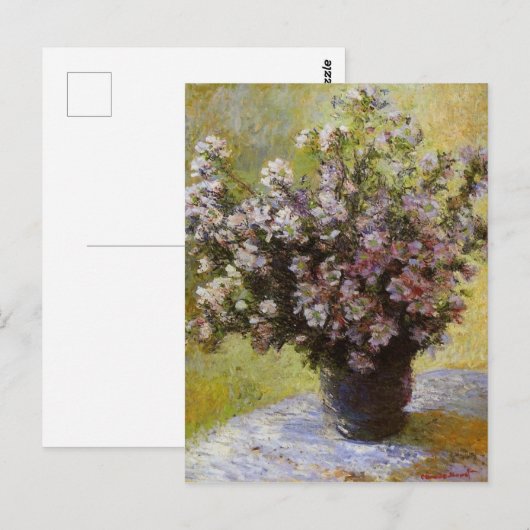  Claude Monet Bouquet van Mallows Briefkaart (Voorkant / Achterkant)