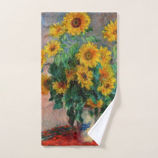 Claude Monet - Bouquet van zonnebloemen Bad Handdoek (Handdoek)