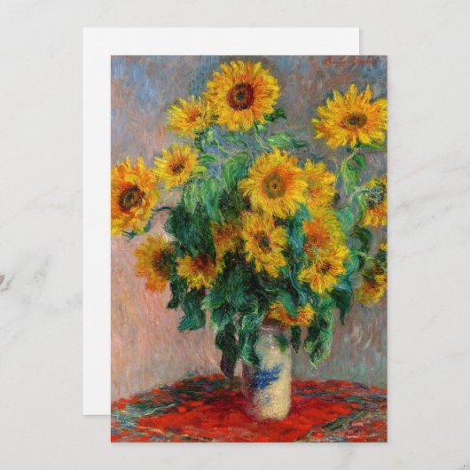 Claude Monet - Bouquet van zonnebloemen Bedankkaart (Voorkant / Achterkant)