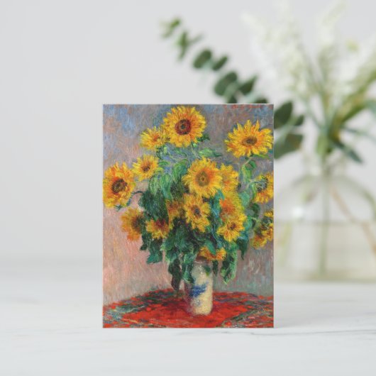 Claude Monet - Bouquet van zonnebloemen Briefkaart (Staand voorkant)