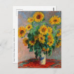 Claude Monet - Bouquet van zonnebloemen Briefkaart<br><div class="desc">Bouquet of Sunflower / Bouquet de tournesols - Claude Monet,  Oil on Canvas,  1881</div>