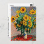 Claude Monet - Bouquet van zonnebloemen Briefkaart<br><div class="desc">Bouquet of Sunflower / Bouquet de tournesols - Claude Monet,  Oil on Canvas,  1881</div>