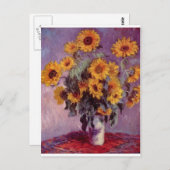Claude Monet Bouquet van Zonnebloemen Briefkaart (Voorkant / Achterkant)
