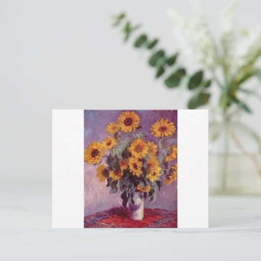 Claude Monet Bouquet van Zonnebloemen Briefkaart (Staand voorkant)