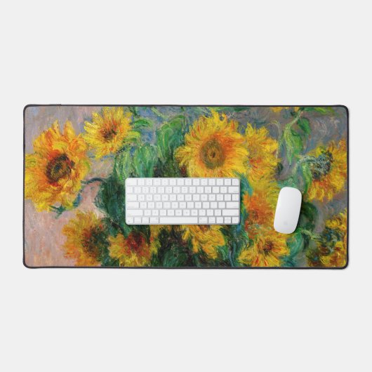 Claude Monet - Bouquet van zonnebloemen Bureaumat (Keyboard & Muis)