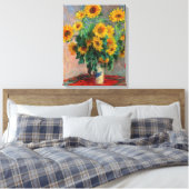 Claude Monet - Bouquet van zonnebloemen Canvas Afdruk (Insitu (Slaapkamer))