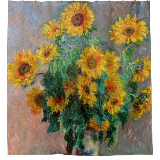 Claude Monet - Bouquet van zonnebloemen Douchegordijn (Voorkant)