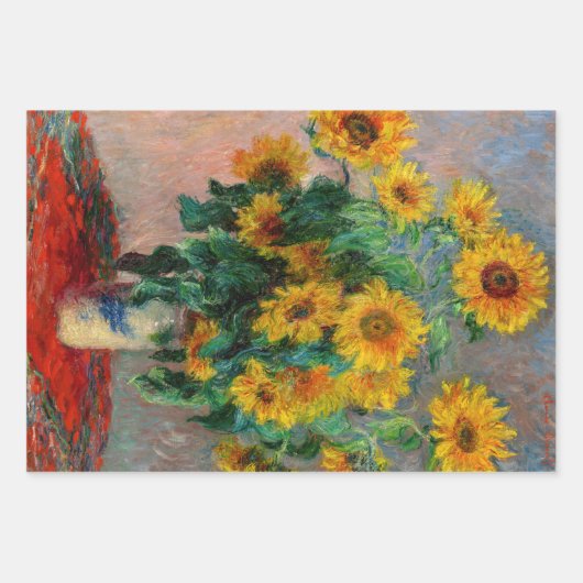 Claude Monet - Bouquet van zonnebloemen Inpakpapier Vel (Voorkant 3)