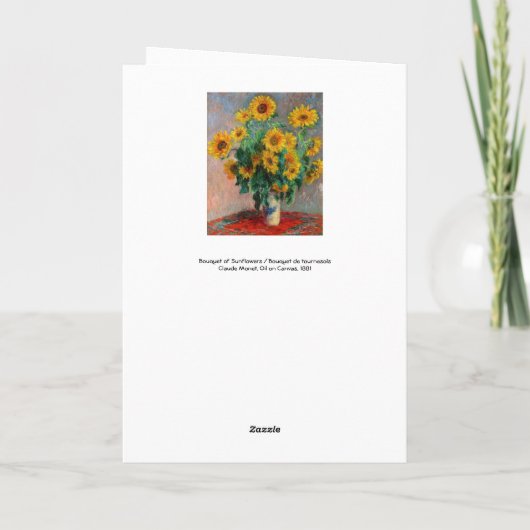Claude Monet - Bouquet van zonnebloemen Kaart (Achterkant)