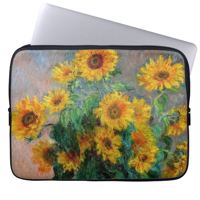 Claude Monet - Bouquet van zonnebloemen Laptop Sleeve (Voorkant)