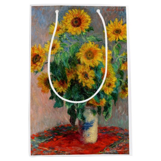 Claude Monet - Bouquet van zonnebloemen Medium Cadeauzakje (Voorkant)