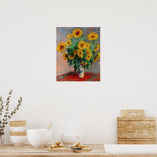 Claude Monet - Bouquet van zonnebloemen Poster (Keuken)