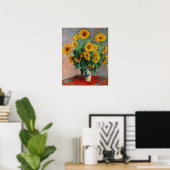 Claude Monet - Bouquet van zonnebloemen Poster (Thuiskantoor)