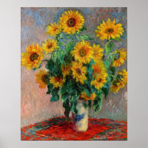 Claude Monet - Bouquet van zonnebloemen Poster