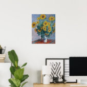 Claude Monet - Bouquet van zonnebloemen Poster (Thuiskantoor)