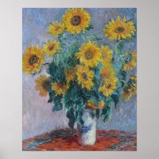 Claude Monet - Bouquet van zonnebloemen Poster (Voorkant)