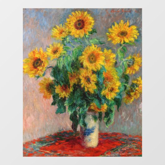 Claude Monet - Bouquet van zonnebloemen Raamsticker (Vel)