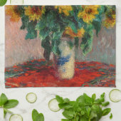 Claude Monet - Bouquet van zonnebloemen Theedoek (Gevouwen)