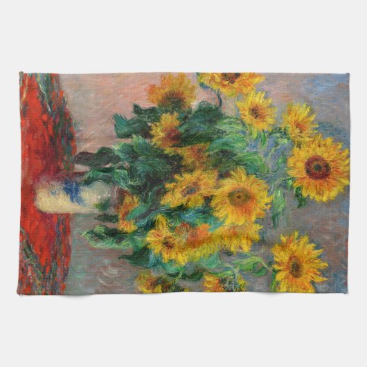 Claude Monet - Bouquet van zonnebloemen Theedoek (Horizontaal)