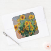 Claude Monet - Bouquet van zonnebloemen Vierkante Sticker (Envelop)
