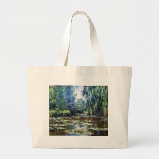 Claude Monet Bridge over Water Lily Pond Grote Tote Bag (Voorkant)
