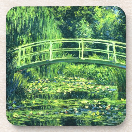 Claude Monet Brug over een waterkant Bier Onderzetter (Voorkant)