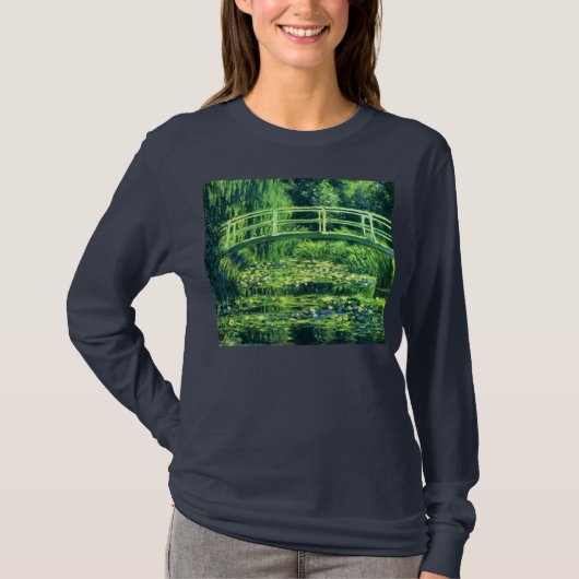 Claude Monet Brug over een waterkant T-shirt (Voorkant)