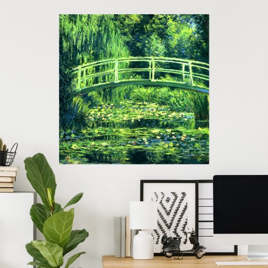 Claude Monet: Brug over een waterlantaarn Poster (Thuiskantoor)