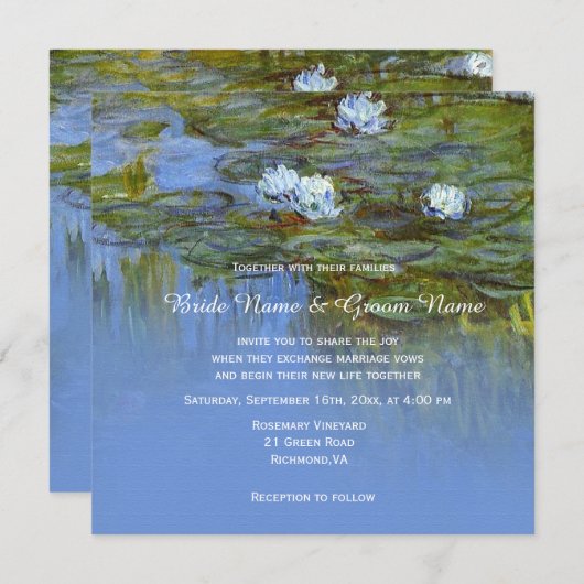 Claude Monet  bruiloft Kaart (Voorkant / Achterkant)