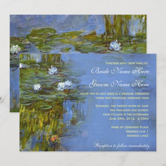 Claude Monet  bruiloft Kaart (Voorkant / Achterkant)