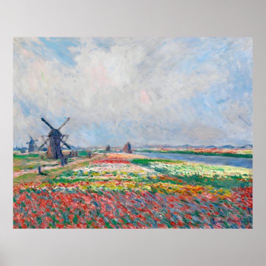 Claude Monet, Bulbfield en Windmill bij Leyden Poster (Voorkant)