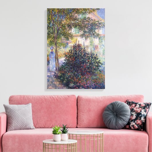 Claude Monet Camille in de tuin van Argenteuil Canvas Afdruk (Insitu (Woonkamer))