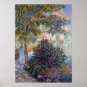 Claude Monet Camille in de tuin van Argenteuil Poster