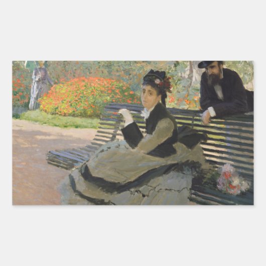 Claude Monet - Camille Monet op een bank Rechthoekige Sticker (Voorkant)