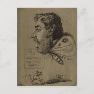 Claude Monet Caricature of Jules Didier c. 1860 Te Briefkaart