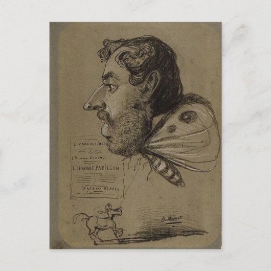 Claude Monet Caricature of Jules Didier c. 1860 Te Briefkaart (Voorkant)