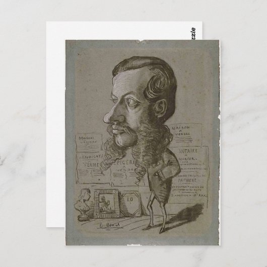 Claude Monet Caricature van L?on Manchon c. 1855-1 Briefkaart (Voorkant / Achterkant)