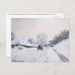 Claude Monet - Cart on the Snowy Road at Honfleur Briefkaart<br><div class="desc">A Cart on the Snowy Road at Honfleur / La Charrette,  route sous la neige a Honfleur - Claude Monet,  Oil on Canvas,  1867</div>