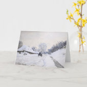 Claude Monet - Cart on the Snowy Road at Honfleur Kaart (Gele Bloem)