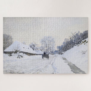 Claude Monet - Cart on the Snowy Road at Honfleur Legpuzzel