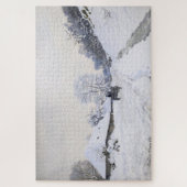 Claude Monet - Cart on the Snowy Road at Honfleur Legpuzzel (Verticaal)