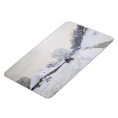 Claude Monet - Cart on the Snowy Road at Honfleur Magneet (Linkerzijde)