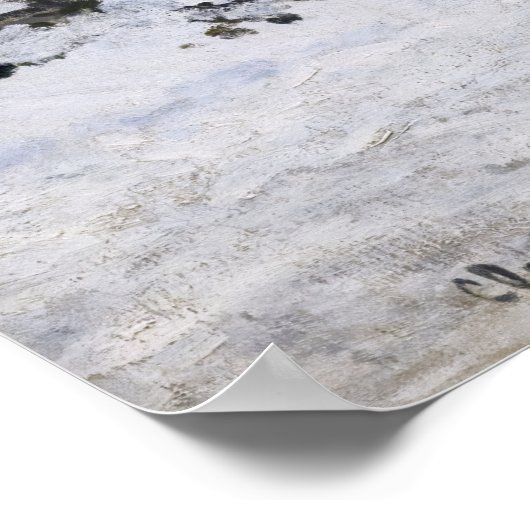 Claude Monet - Cart on the Snowy Road at Honfleur Poster (Hoek)