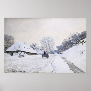 Claude Monet - Cart on the Snowy Road at Honfleur Poster