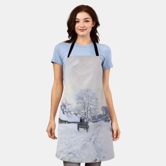 Claude Monet - Cart on the Snowy Road at Honfleur Schort (Gedragen)