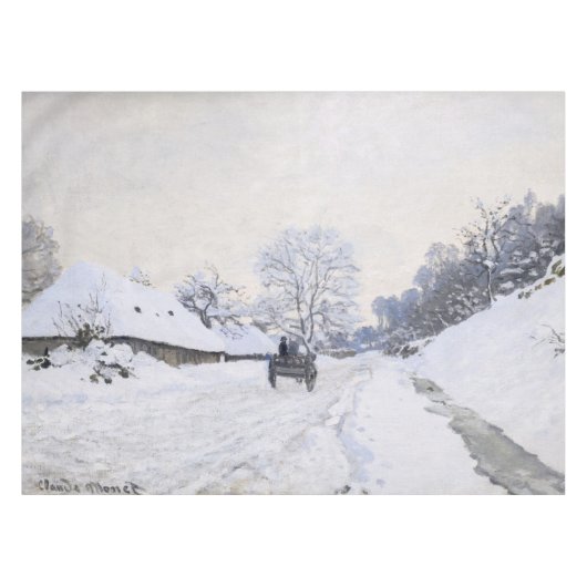 Claude Monet - Cart on the Snowy Road at Honfleur Tafelkleed (Voorkant (Horizontaal))